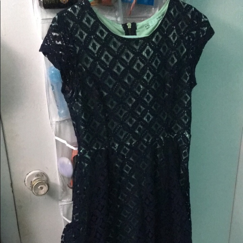 Navy blue and teal dress